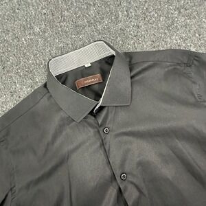 Vitarelli Button Up Dress shirt Black white checkered collar Mens Size 16 -34/35